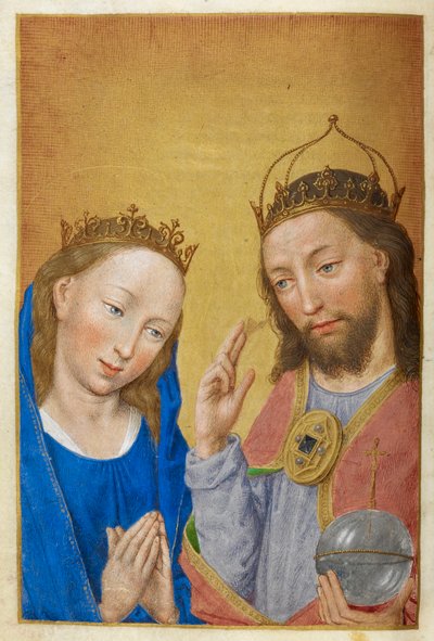 Kristus ja Neitsyt Maria. tekijältä Master of the Dresden Prayer Books