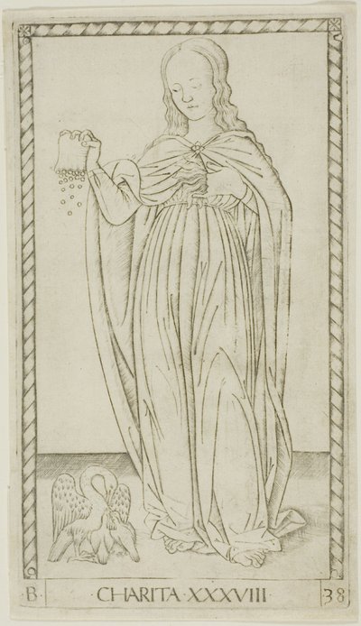 Hyväntekeväisyys, levy 38, Genii and Virtues tekijältä Master of the E Series Tarocchi