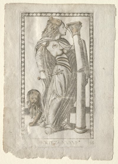 Forteza Tarocchista, sarja B: Cosmic Principles & Virtues, #36, ennen vuotta 1467. tekijältä Master of the E Series Tarocchi