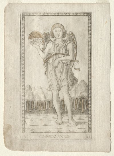Maailman nero Taroccheista, sarja B: Cosmic Principles & Virtues, #33, ennen vuotta 1467. tekijältä Master of the E Series Tarocchi