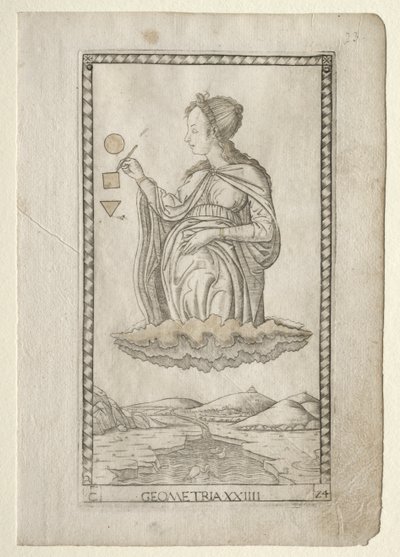 Geometria Tarocchista, sarja C: Liberal Arts, #24, ennen vuotta 1467. tekijältä Master of the E Series Tarocchi