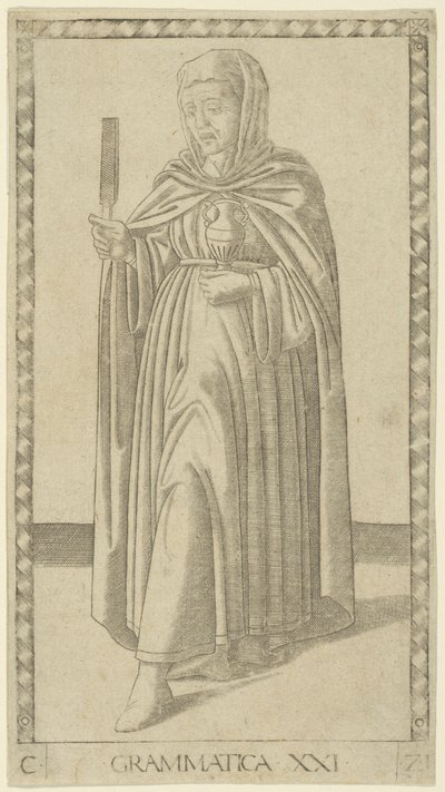 Kielioppi, levy 21, Arts and Sciences tekijältä Master of the E Series Tarocchi
