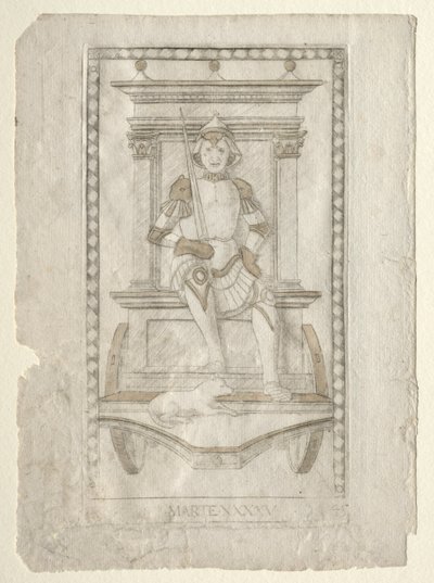 Mars Tarocchista, sarja A: Firmaments of the Universe, #45, ennen vuotta 1467. tekijältä Master of the E Series Tarocchi