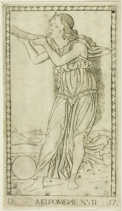 Melpomene, levy seitsemäntoista Apollolta ja muusilta tekijältä Master of the E Series Tarocchi