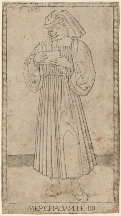 Merchadante (kauppias) tekijältä Master of the E Series Tarocchi