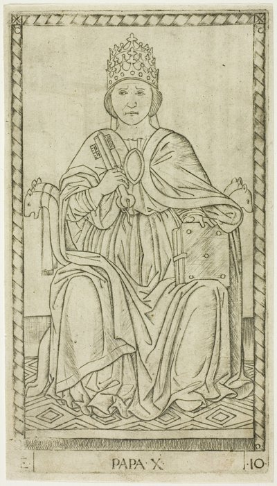 Paavi, levy kymmenen teoksesta The Ranks and Conditions of Men tekijältä Master of the E Series Tarocchi