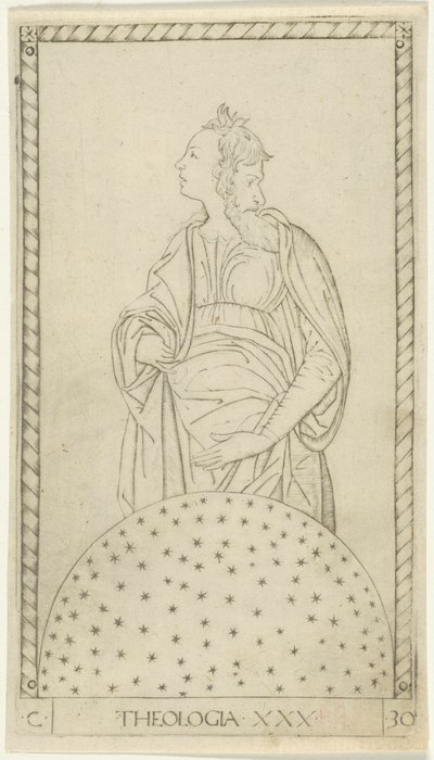 Teologia, levy 30 Arts and Sciences -osastolta tekijältä Master of the E Series Tarocchi