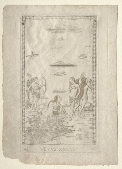 Venus Tarocchista, sarja A: Firmaments of the Universe, #43, ennen vuotta 1467. tekijältä Master of the E Series Tarocchi