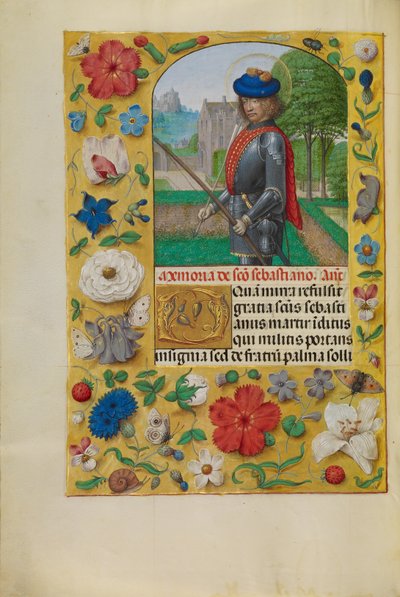 Pyhä Sebastian tekijältä Master of the First Prayer Book of Maximilian