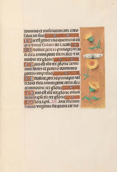 Kuningatar Isabella Katolisen, Espanjan kuningatar: Fol. 103r, c. 1500. tekijältä Master of the First Prayerbook of Maximillian