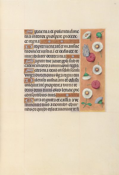 Espanjan kuningattaren Isabella katolisen tunteja:  Fol. 104r tekijältä Master of the First Prayerbook of Maximillian