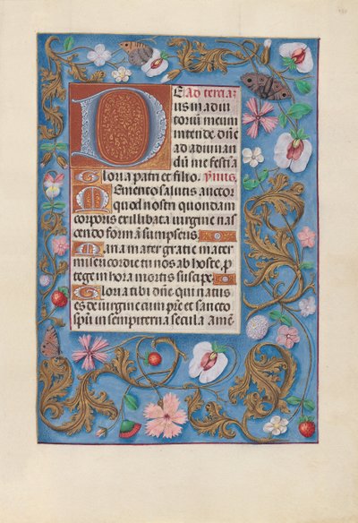 Kuningatar Isabella Katolisen, Espanjan kuningatar: Fol. 132r, c. 1500. tekijältä Master of the First Prayerbook of Maximillian