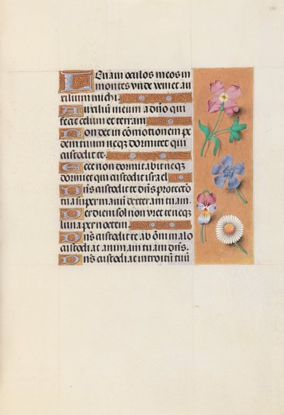Kuningatar Isabella Katolisen, Espanjan kuningatar: Fol. 133r, c. 1500. tekijältä Master of the First Prayerbook of Maximillian