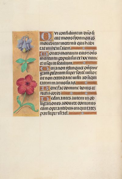 Kuningatar Isabella Katolisen, Espanjan kuningatar: Fol. 138v, c. 1500. tekijältä Master of the First Prayerbook of Maximillian