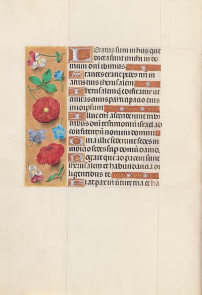 Kuningatar Isabella Katolisen, Espanjan kuningatar: Fol. 148v, c. 1500. tekijältä Master of the First Prayerbook of Maximillian