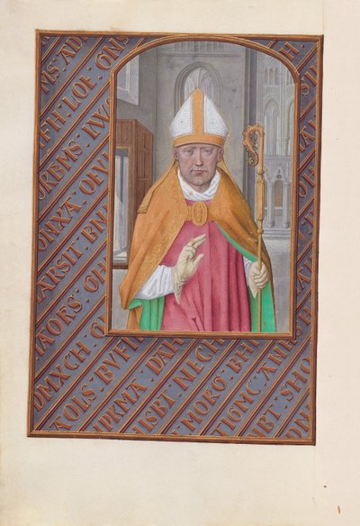 Kuningatar Isabella Katolisen, Espanjan kuningatar: Fol. 183v, St. Nicholas, n. 1500. tekijältä Master of the First Prayerbook of Maximillian
