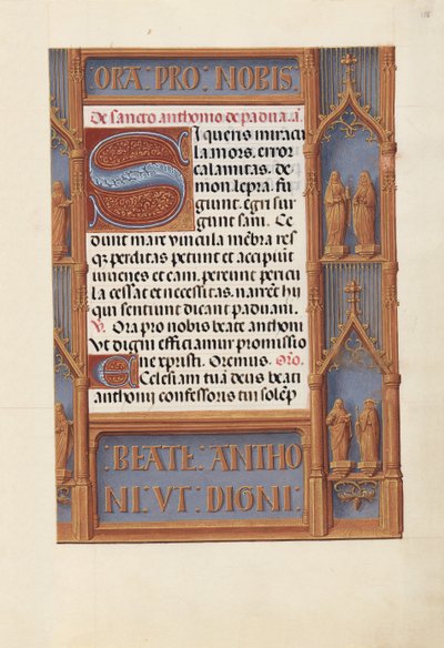 Kuningatar Isabella Katolisen, Espanjan kuningatar: Fol. 188r, c. 1500. tekijältä Master of the First Prayerbook of Maximillian