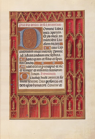 Kuningatar Isabella Katolisen, Espanjan kuningatar: Fol. 18r, c. 1500. tekijältä Master of the First Prayerbook of Maximillian