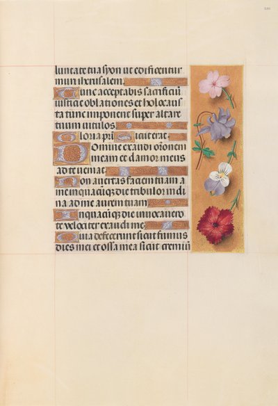 Kuningatar Isabella Katolisen, Espanjan kuningatar: Fol. 206r, c. 1500. tekijältä Master of the First Prayerbook of Maximillian