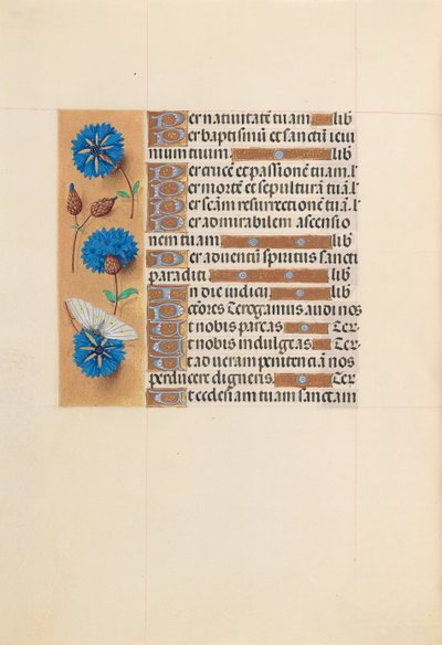 Kuningatar Isabella Katolisen, Espanjan kuningatar: Fol. 213v, c. 1500. tekijältä Master of the First Prayerbook of Maximillian