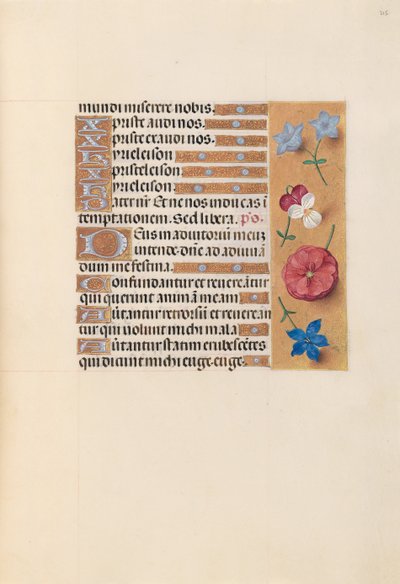 Kuningatar Isabella Katolisen, Espanjan kuningatar: Fol. 215r, c. 1500. tekijältä Master of the First Prayerbook of Maximillian