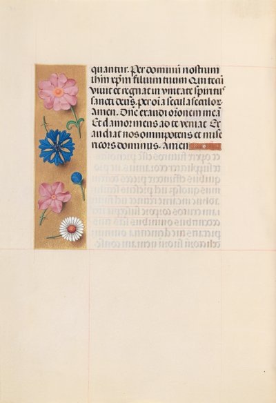 Kuningatar Isabella Katolisen, Espanjan kuningatar: Fol. 218v, Kuolleiden toimisto, n. 1500. tekijältä Master of the First Prayerbook of Maximillian