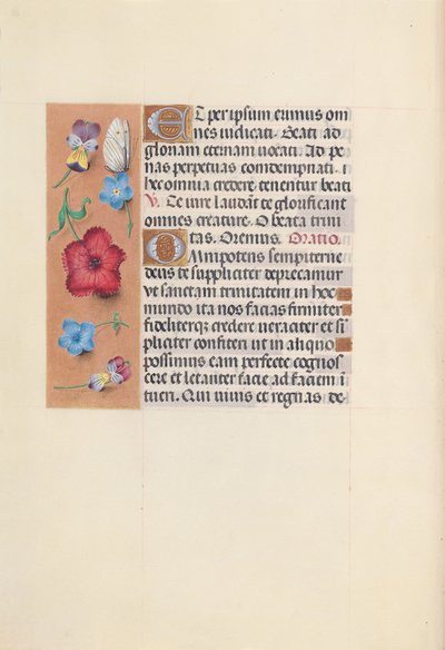 Espanjan kuningattaren Isabella katolisen tunteja:  Fol. 22v tekijältä Master of the First Prayerbook of Maximillian