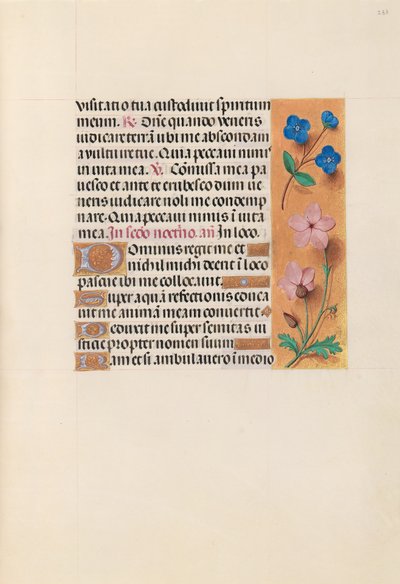 Espanjan kuningattaren Isabella katolisen tunteja:  Fol. 233r tekijältä Master of the First Prayerbook of Maximillian