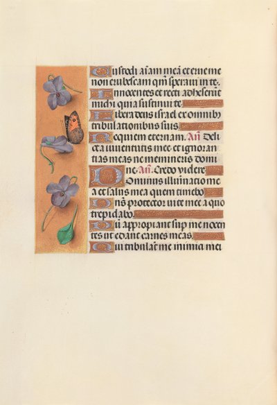 Kuningatar Isabella Katolisen, Espanjan kuningatar: Fol. 235v, c. 1500. tekijältä Master of the First Prayerbook of Maximillian