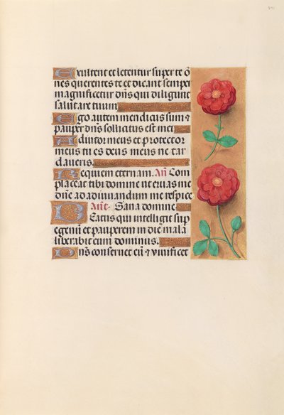 Kuningatar Isabella Katolisen, Espanjan kuningatar: Fol. 241r, c. 1500. tekijältä Master of the First Prayerbook of Maximillian