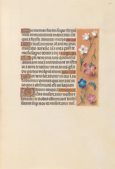 Kuningatar Isabella Katolisen, Espanjan kuningatar: Fol. 250r, c. 1500. tekijältä Master of the First Prayerbook of Maximillian
