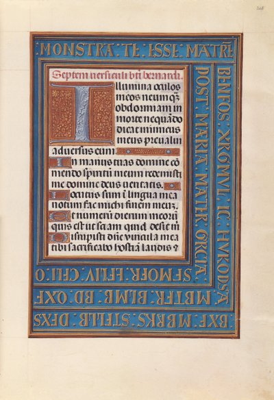 Kuningatar Isabella Katolisen, Espanjan kuningatar: Fol. 268r, c. 1500. tekijältä Master of the First Prayerbook of Maximillian