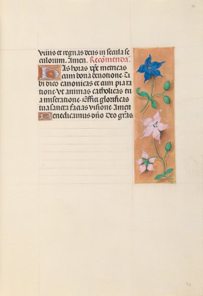 Kuningatar Isabella Katolisen, Espanjan kuningatar: Fol. 30r, c. 1500. tekijältä Master of the First Prayerbook of Maximillian