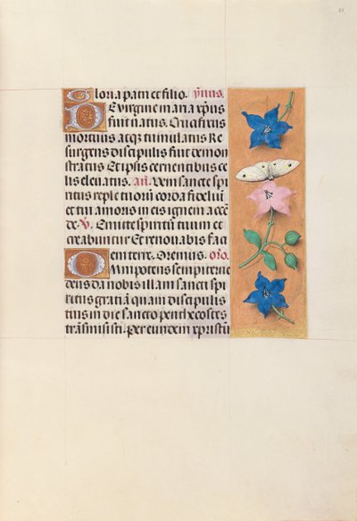 Kuningatar Isabella Katolisen, Espanjan kuningatar: Fol. 33r, c. 1500. tekijältä Master of the First Prayerbook of Maximillian