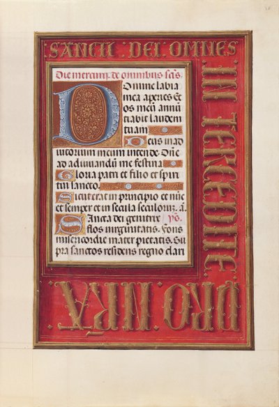 Kuningatar Isabella Katolisen, Espanjan kuningatar: Fol. 38r, c. 1500. tekijältä Master of the First Prayerbook of Maximillian
