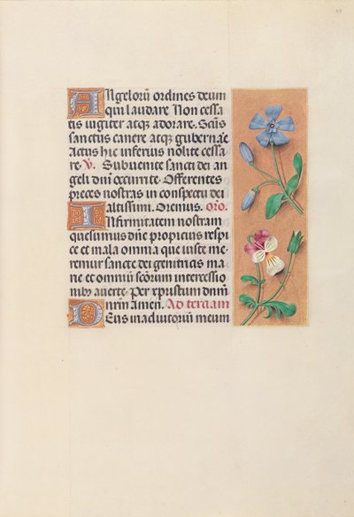 Kuningatar Isabella Katolisen, Espanjan kuningatar: Fol. 39r, c. 1500. tekijältä Master of the First Prayerbook of Maximillian