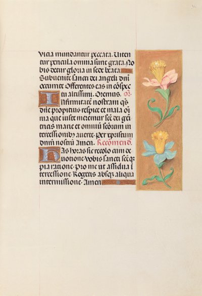 Kuningatar Isabella Katolisen, Espanjan kuningatar: Fol. 42r, c. 1500. tekijältä Master of the First Prayerbook of Maximillian
