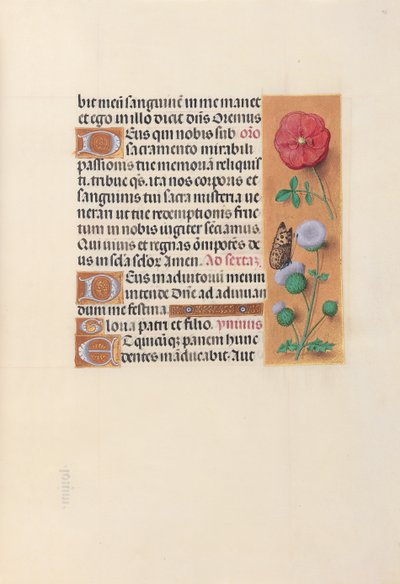 Kuningatar Isabella Katolisen, Espanjan kuningatar: Fol. 46r, c. 1500. tekijältä Master of the First Prayerbook of Maximillian