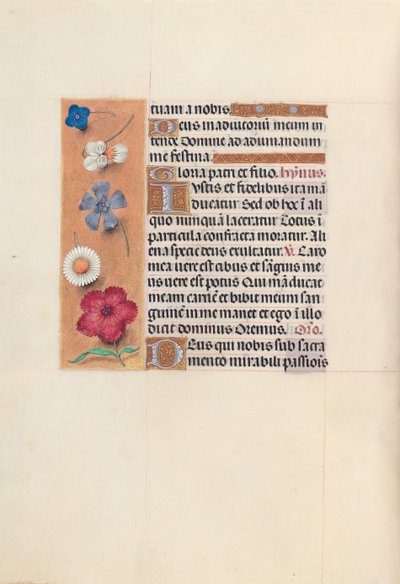 Kuningatar Isabella Katolisen, Espanjan kuningatar: Fol. 48v, c. 1500. tekijältä Master of the First Prayerbook of Maximillian