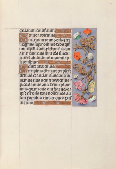 Kuningatar Isabella Katolisen, Espanjan kuningatar: Fol. 51r, c. 1500. tekijältä Master of the First Prayerbook of Maximillian