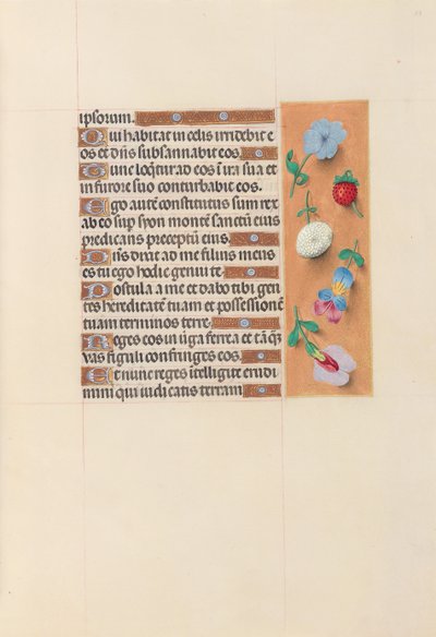 Kuningatar Isabella Katolisen, Espanjan kuningatar: Fol. 53r, c. 1500. tekijältä Master of the First Prayerbook of Maximillian