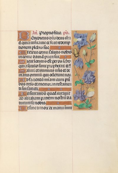 Espanjan kuningattaren Isabella katolisen tunteja:  Fol. 59r tekijältä Master of the First Prayerbook of Maximillian