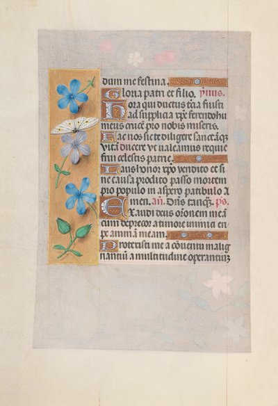 Kuningatar Isabella Katolisen, Espanjan kuningatar: Fol. 63v, c. 1500. tekijältä Master of the First Prayerbook of Maximillian