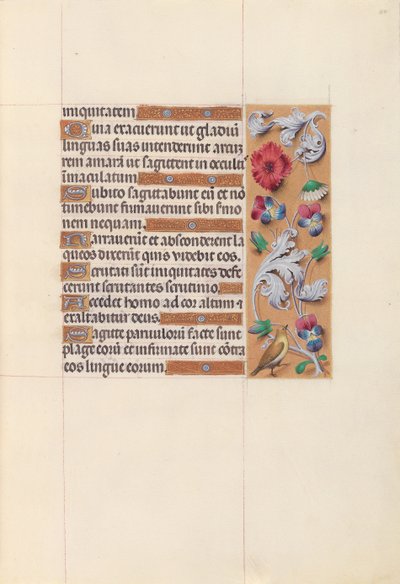 Kuningatar Isabella Katolisen, Espanjan kuningatar: Fol. 64r, c. 1500. tekijältä Master of the First Prayerbook of Maximillian