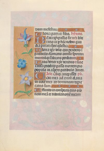 Kuningatar Isabella Katolisen, Espanjan kuningatar: Fol. 69v, c. 1500. tekijältä Master of the First Prayerbook of Maximillian