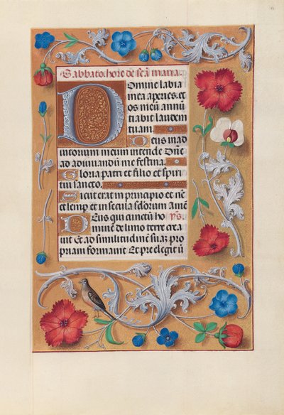 Kuningatar Isabella Katolisen, Espanjan kuningatar: Fol. 81r, c. 1500. tekijältä Master of the First Prayerbook of Maximillian