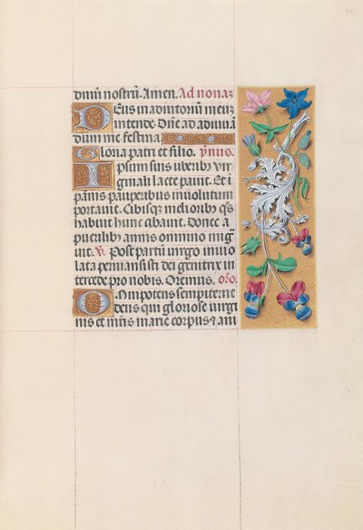 Kuningatar Isabella Katolisen, Espanjan kuningatar: Fol. 84r, c. 1500. tekijältä Master of the First Prayerbook of Maximillian