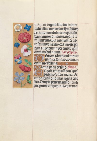 Kuningatar Isabella Katolisen, Espanjan kuningatar: Fol. 84v, c. 1500. tekijältä Master of the First Prayerbook of Maximillian