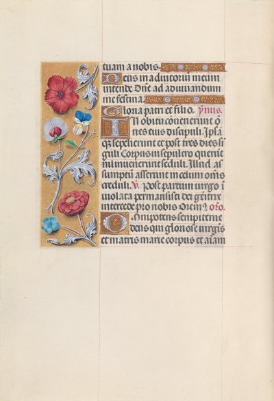 Kuningatar Isabella Katolisen, Espanjan kuningatar: Fol. 85v, c. 1500. tekijältä Master of the First Prayerbook of Maximillian
