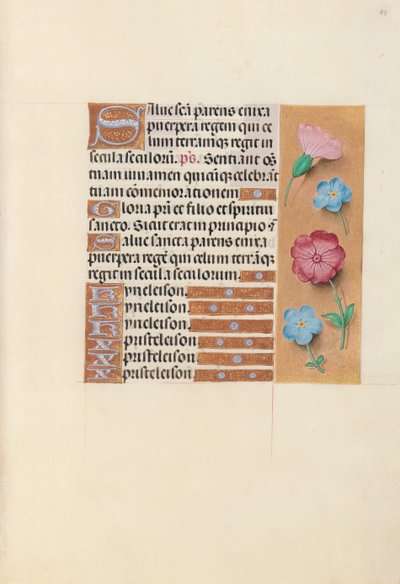 Kuningatar Isabella Katolisen, Espanjan kuningatar: Fol. 89r, c. 1500. tekijältä Master of the First Prayerbook of Maximillian
